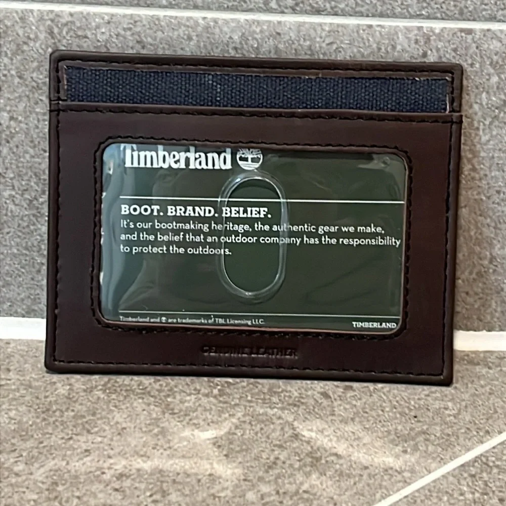 Timberland ID Card Case Wallet and Key Ring FOB Gift Boxed Set new blue green